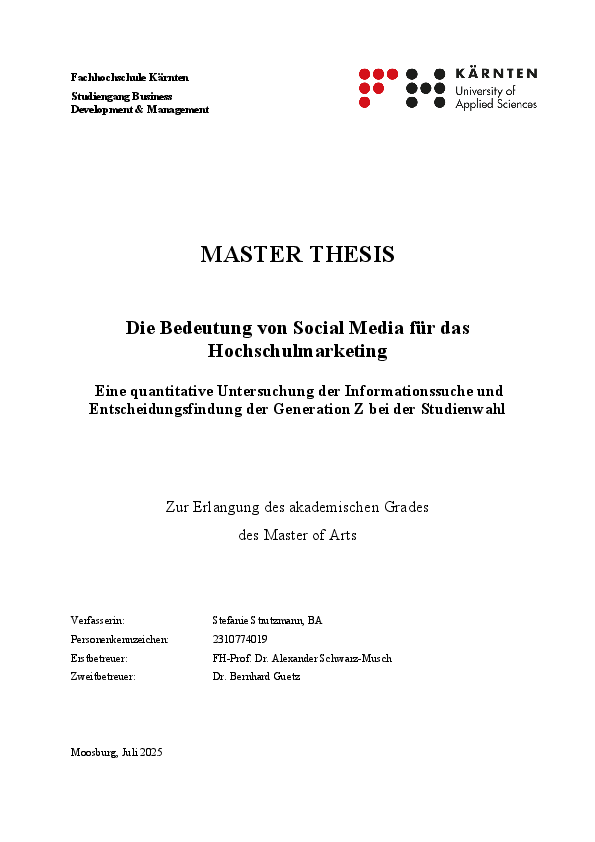 Master Thesis